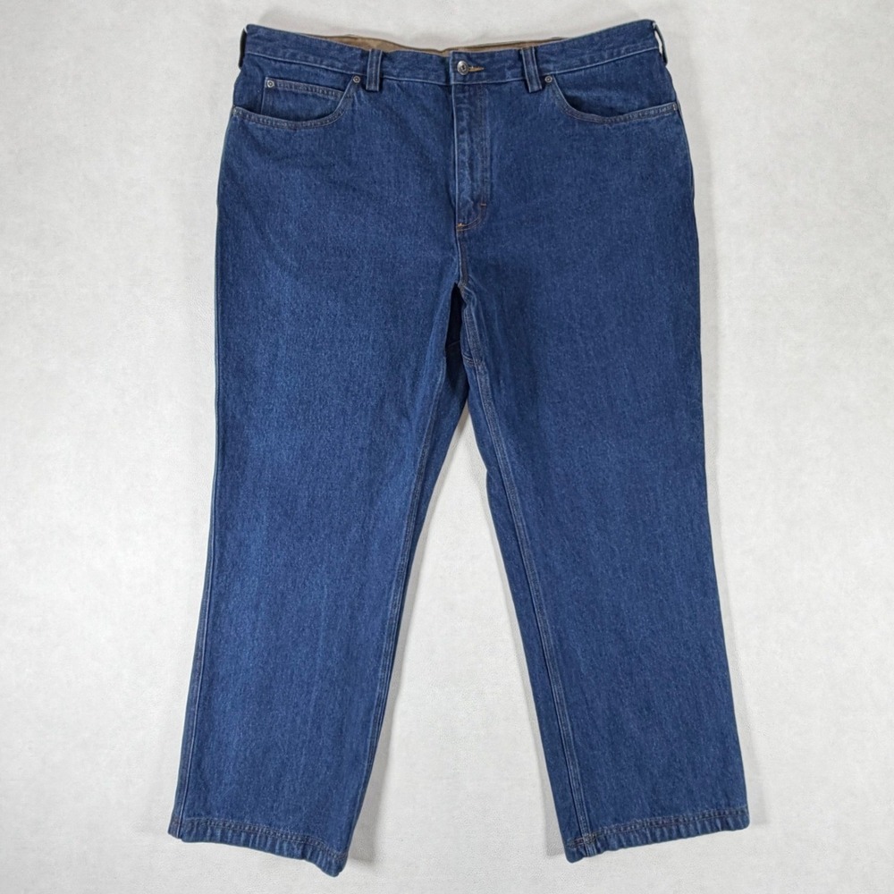 Duluth Trading Co Flex Ballroom Blue Jeans Mens 42x30 Straight Leg Cotton Denim